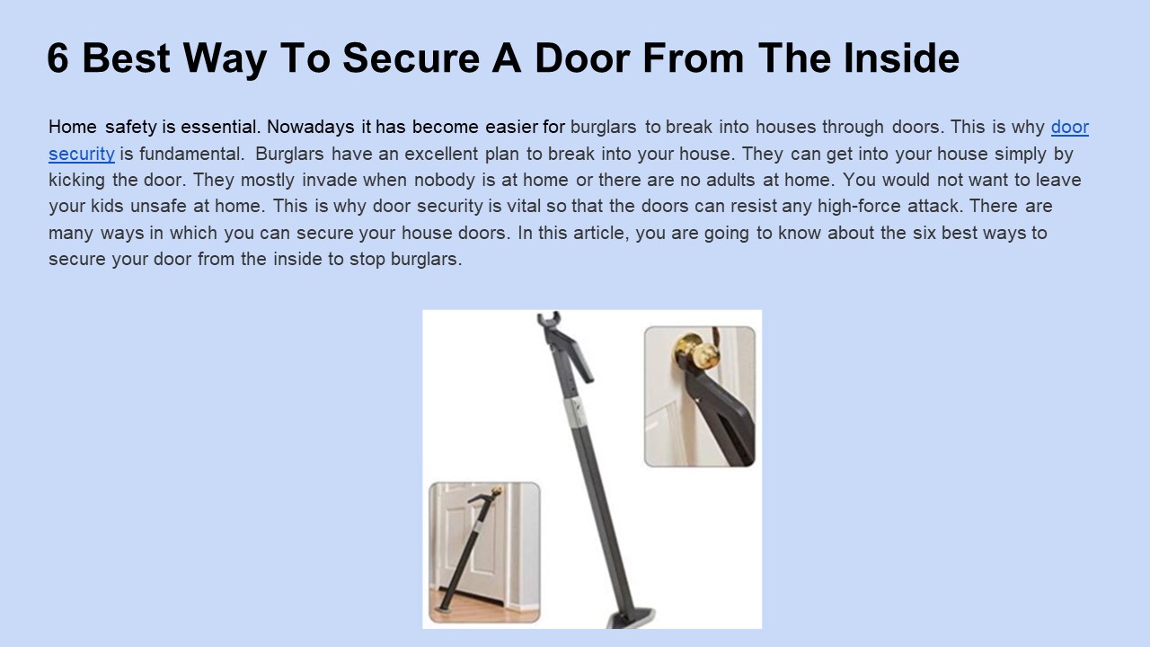PPT 6 Best Way To Secure A Door From The Inside PowerPoint presentation free to download