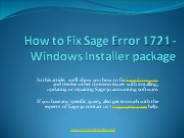 How to Fix Sage 50 Error 1721