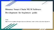 Smart contract based MLM Software on Binance Smart Chain