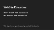 Awareness of Web3 in Education - A beginners guide