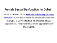 Female Sexual Dysfunction in Dubai