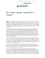 TiE Inflect  Names Seceon As TiE50 Finalist
