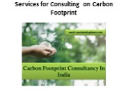 Services for Consulting on Carbon Footprint