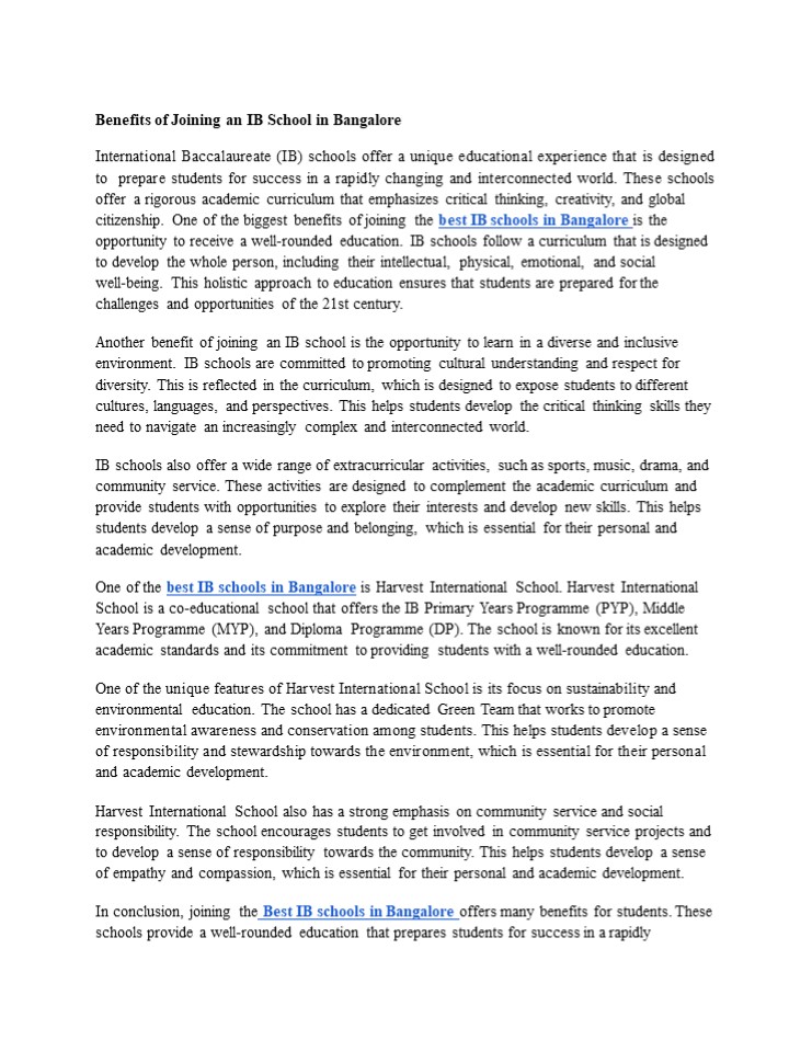 Benefits of Joining a IB School Bangalore.docx