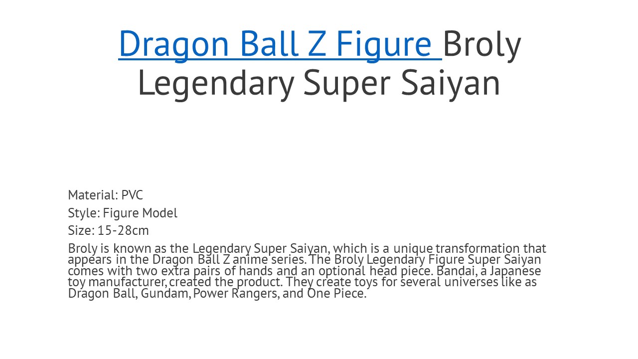 Broly Legendary Figure Super Saiyan Dragon Ball