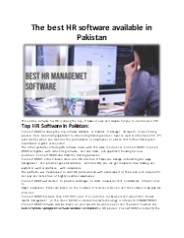 HR Software in Pakistan