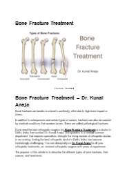 Bone Fracture Treatment – Dr. Kunal Aneja