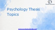 Psychology Thesis Topics  -Words Doctorate