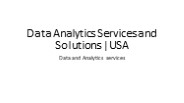 Data Analytics services and solutions | Data and Analytics services