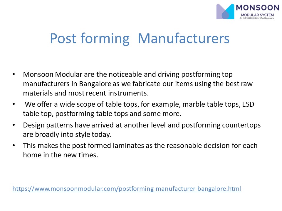 Postforming Top Manufacturers Bangalore-Post Forming Machine