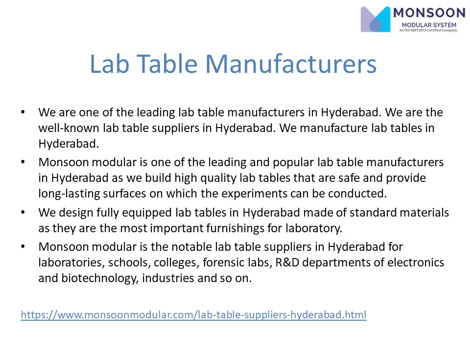 Lab Table Manufacturers in Hyderabad-Lab Table Suppliers