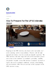 How To Prepare For The UPSC Interview 2023?