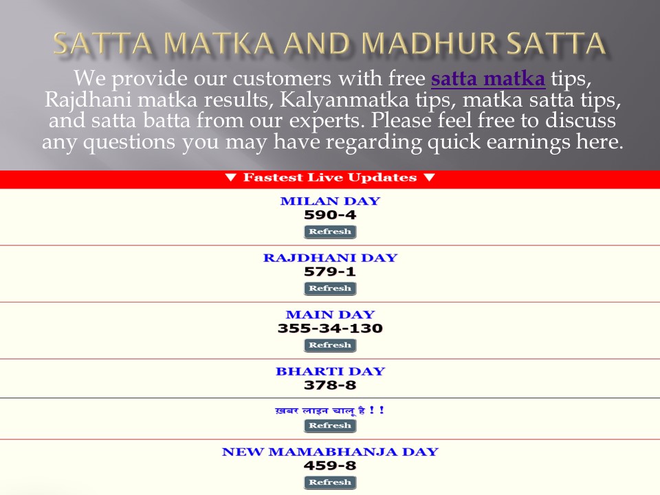 Satta Matka is a state guaranteeing office in India