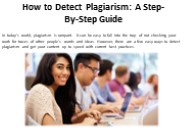 Step-by-Step Instructions for Detecting Plagiarism