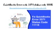 Fix QuickBooks Error 3371 Status Code 11118 | Easy Working Method