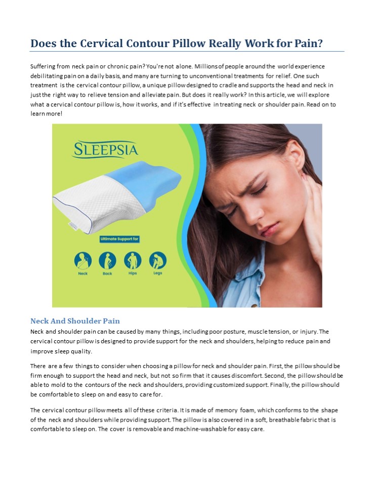 PPT Does the Cervical Contour Pillow Really Work for Pain? PowerPoint