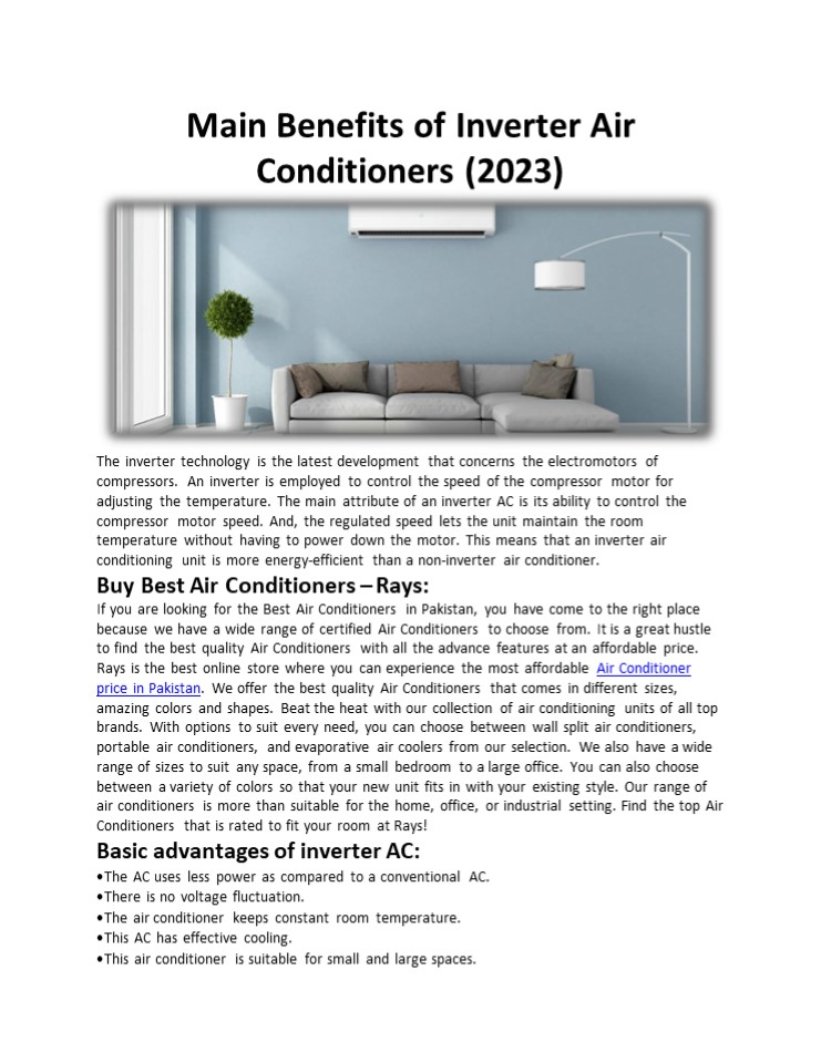 Main Benefits of Inverter Air Conditioners (2023)