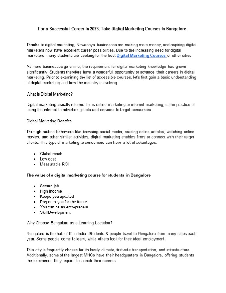 For a Successful Career in 2023, Take Digital Marketing Courses in Bangalore.pptx