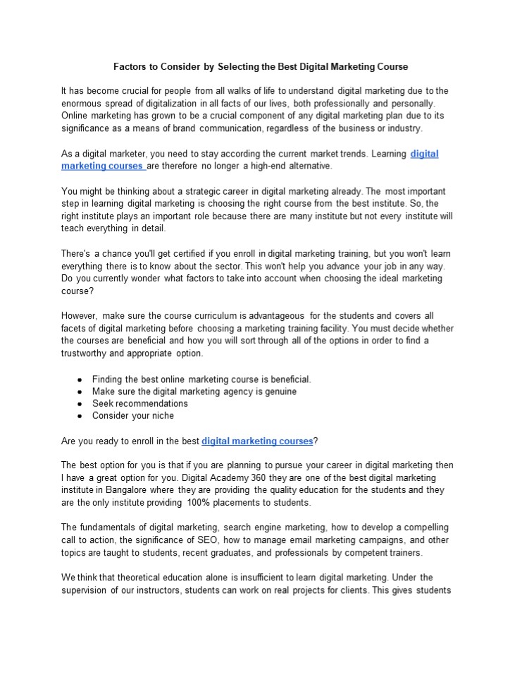 Factors to Consider by Selecting the Best Digital Marketing Course (1)