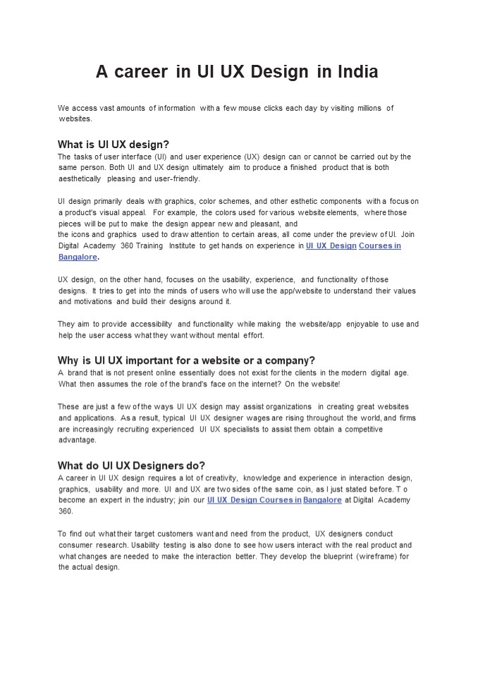 A career in UI UX Design in India presentation | free to download