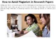 How to Avoid Copying in Research Papers