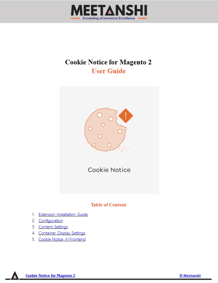 Magento 2 Cookie Notice