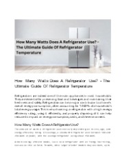 How Many Watts Does A Refrigerator Use?