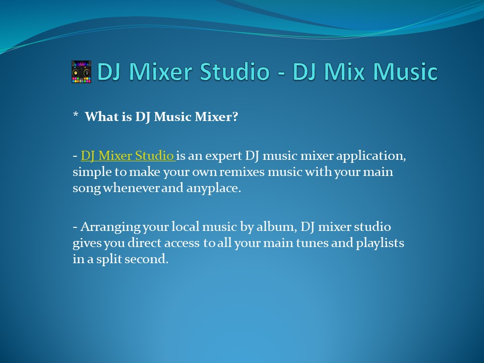 PPT DJ Mixer Studio DJ Mix Music PowerPoint presentation free to
