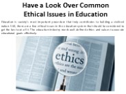 See common ethical issues in the classroom
