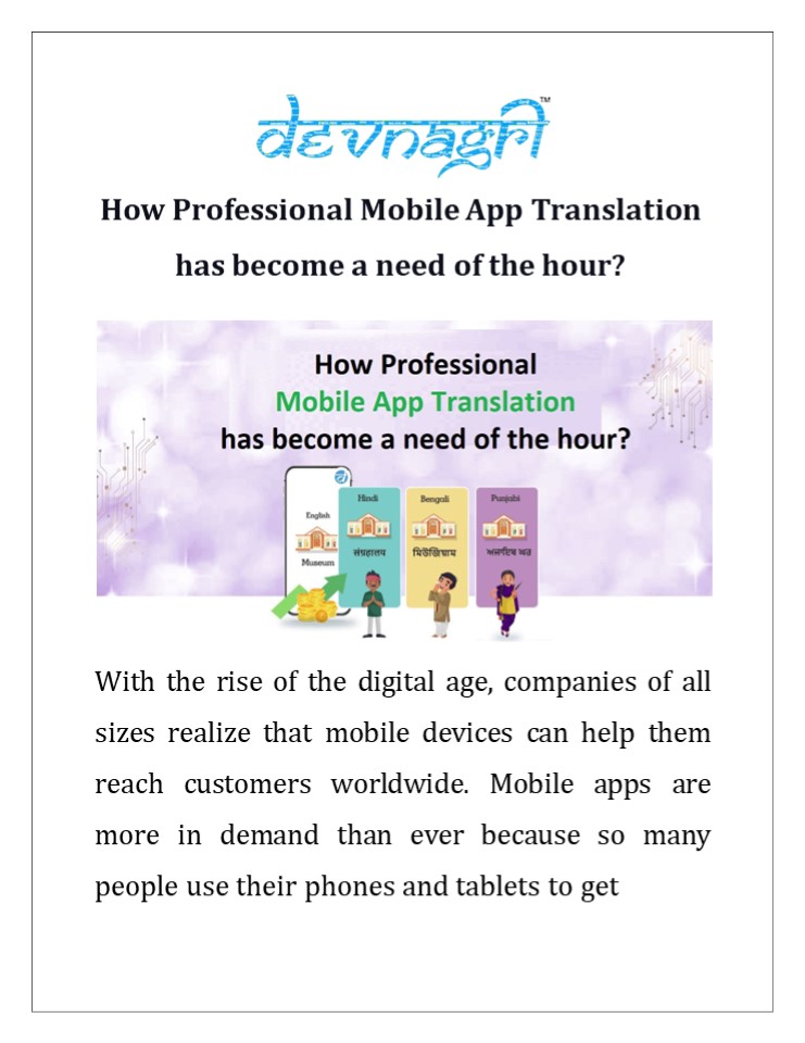 How Professional Mobile App Translation has become a need of the hour?