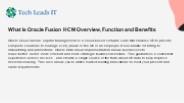 What Is Oracle Fusion HCM Overview Function and Benefits