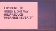Migraine Headache Relief