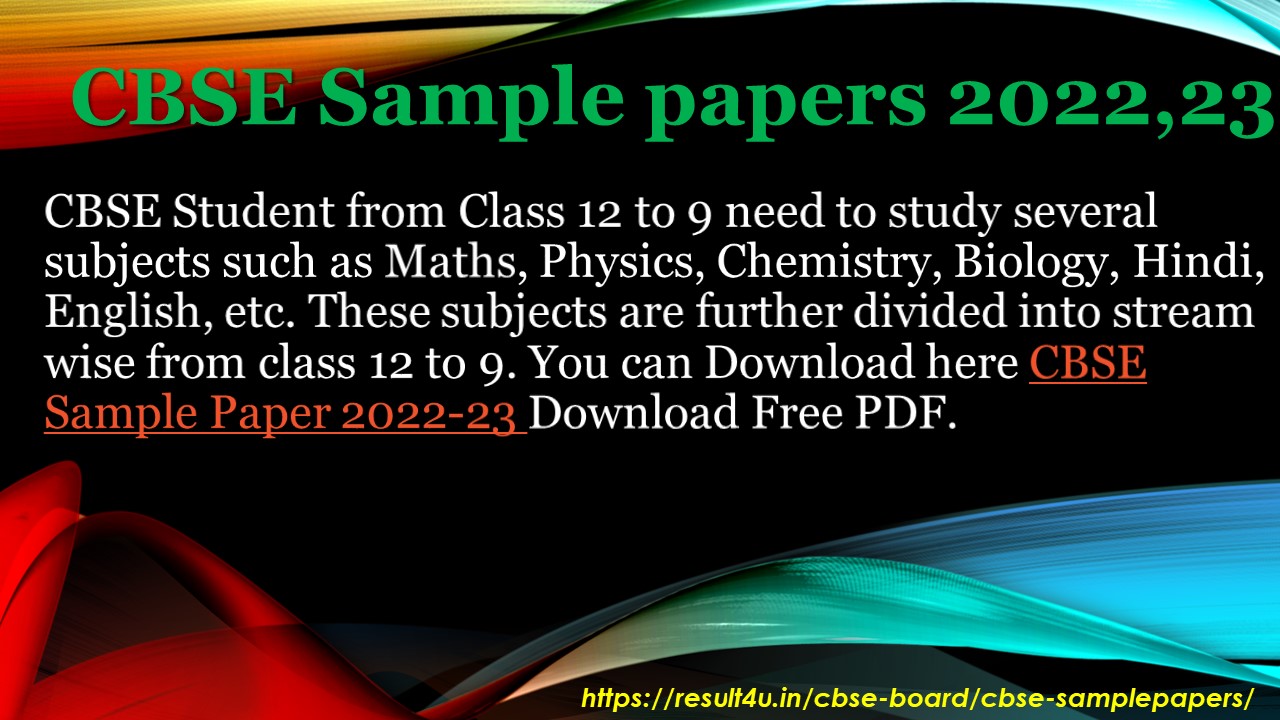 CBSE sample papers 2022-23