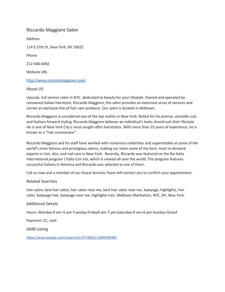 Riccardo Maggiore Salon