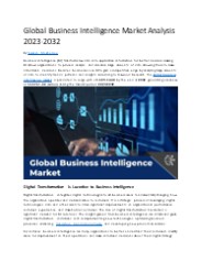 Global Business Intelligence Market Analysis 2023-2032 | ICT