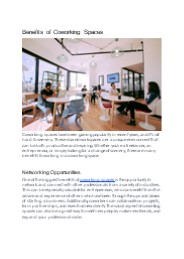 Benefits Of Coworking Spaces