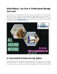 What Makes You Hire A Professional Moving Service?