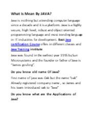 java certification course