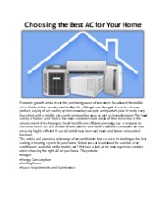 Choosing the best AC for your home