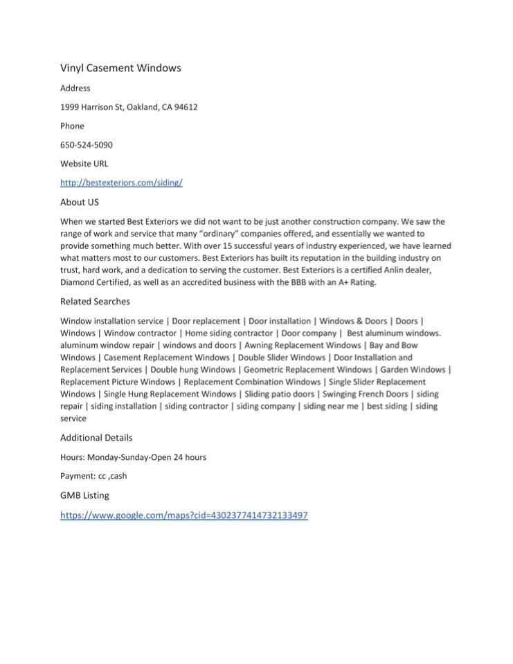 Vinyl Casement Windows