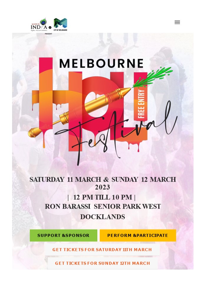 Holi Festival Melbourne 11th March and 12th March 2023 - Holifestivalmelbourne