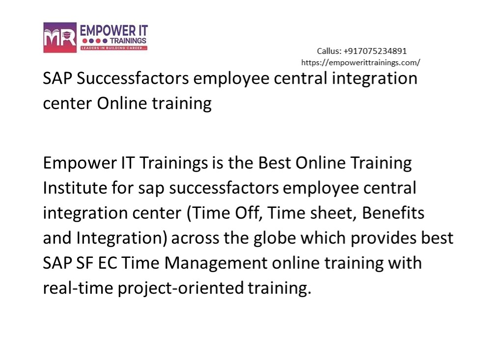 PPT – Sap SF employee central integration center Online training ...
