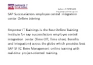 Sap SF employee central integration center Online training