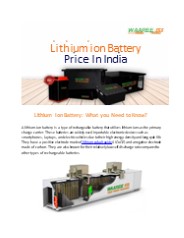 Lithium Ion Battery: What you Need to Know?