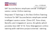 SAP SF employee central intelligent service center Online training