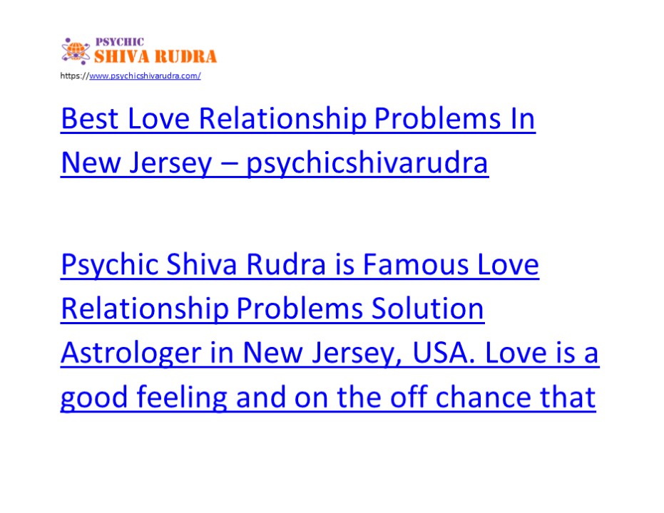 Best Love Relationship Problems In New Jersey - psychicshivarudra