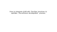 How to integrate Alm in Devops practices