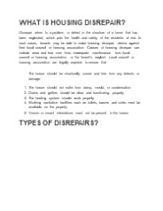 WHAT IS HOUSING DISREPAIR?