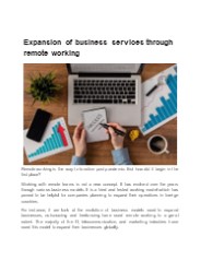 Expansion of business services through remote working