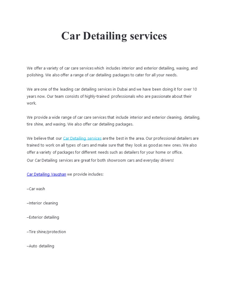 Car Detailing Services